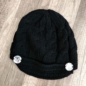 Cutest rinestone black womens beanie